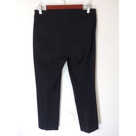 J. Crew Black Cotton Blend Teddie Mid Rise Cropped Trouser Pants Size 2 Tall - Picture 5 of 8